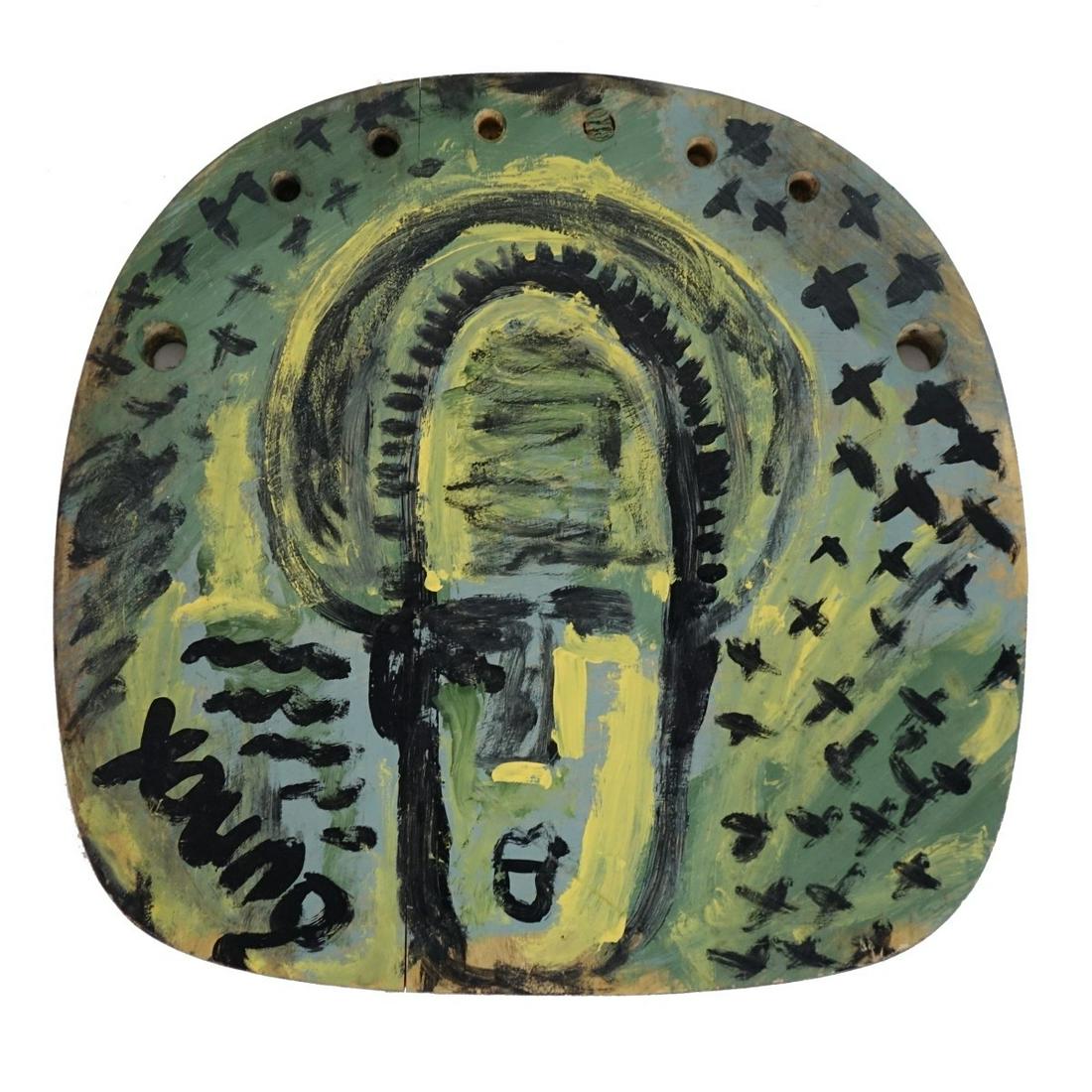 Purvis Young, American (1943 - 2010): Purvis Young, American (1943 - 2010) Oil on Found Wood Board "Male Portrait" Signed Lower Left. Measures 16-3/4" x 17-1/2". Condition: Good found condition. Estimate: $200.00 - $500.00 Domestic Shippi