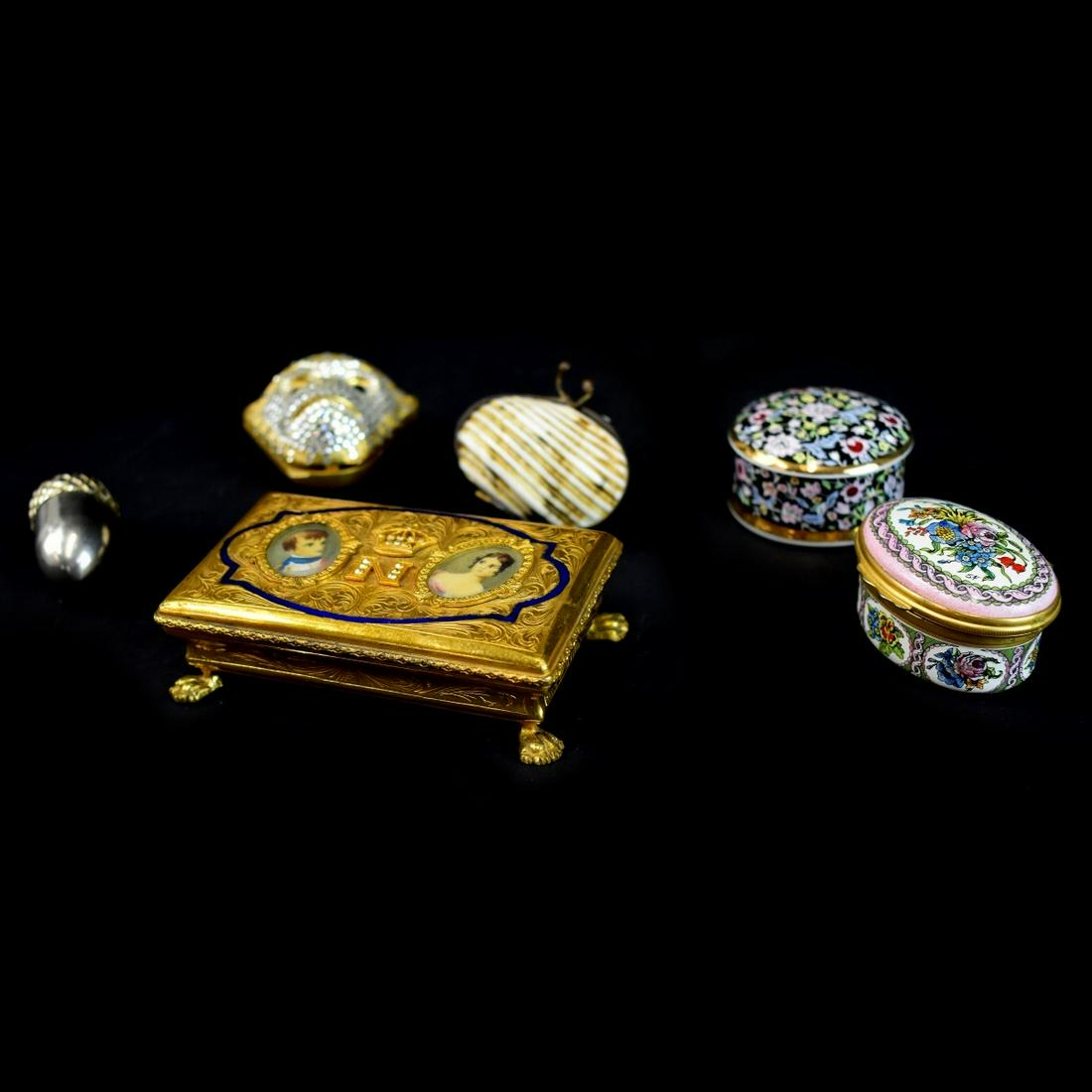 Napoleonic Box and (5) Assorted Pill Boxes (1 of 3)