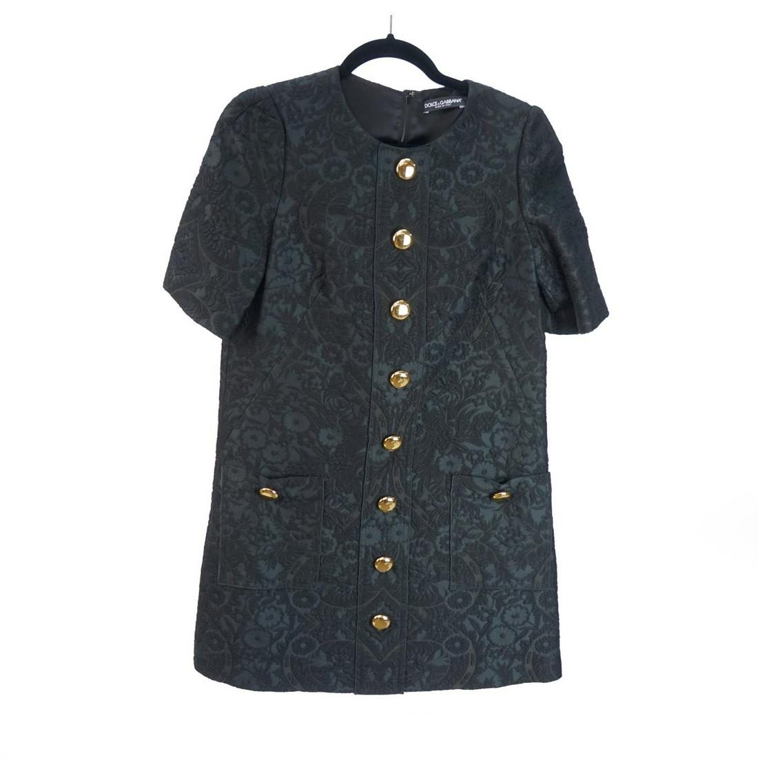 Dolce & Gabbana Black Floral Brocade Dress (1 of 2)