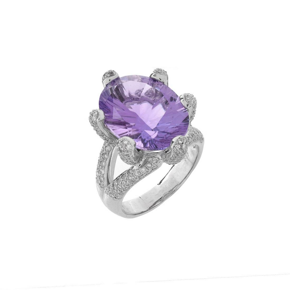 Amethyst, Diamond and 14K Ring (1 of 7)