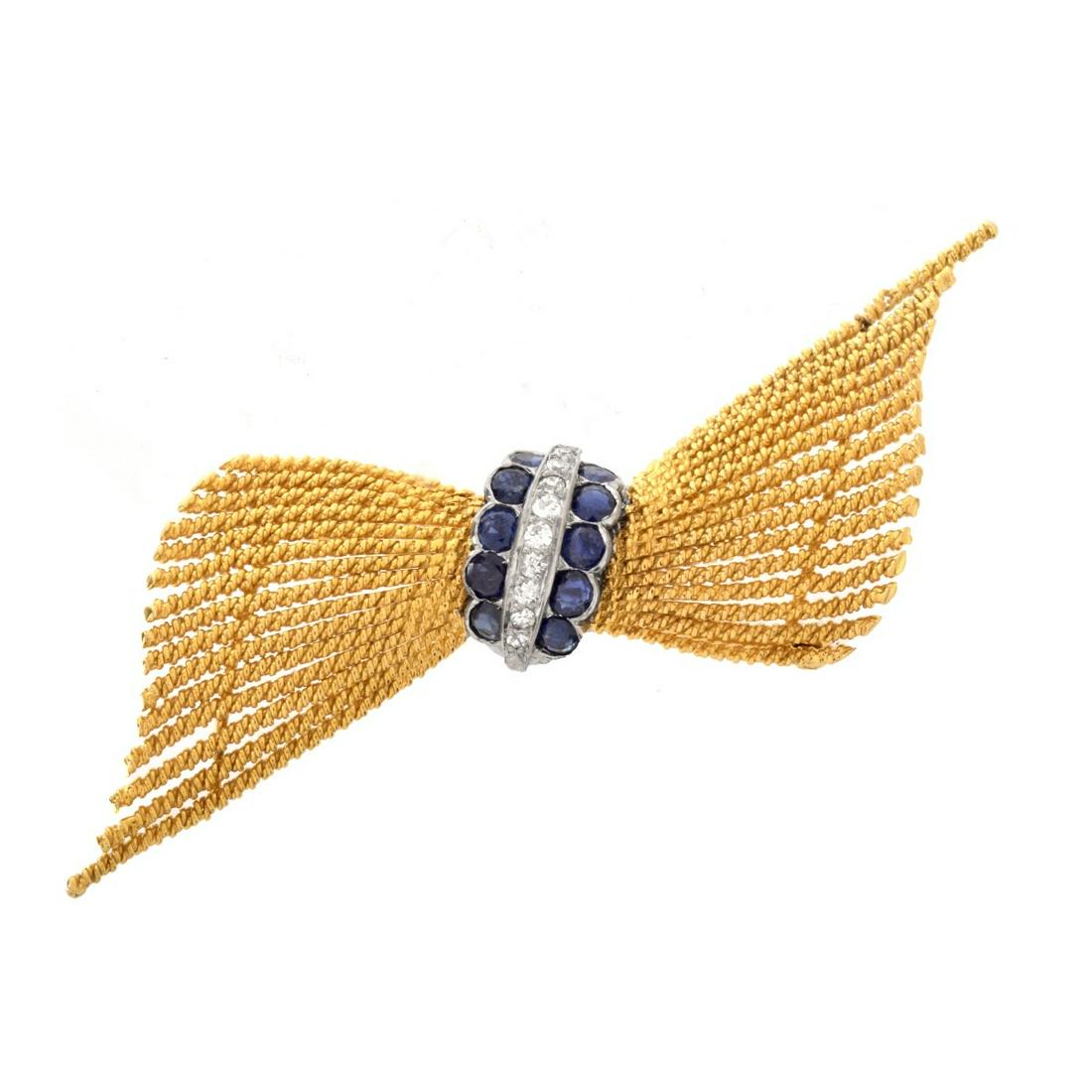 Diamond, Sapphire and 18K Pin (1 of 4)