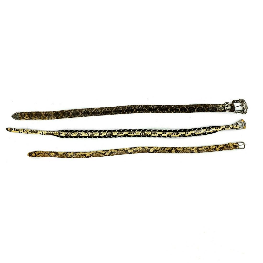 (3) Cowboy Snake Belts w/ Buckles (1 of 2)