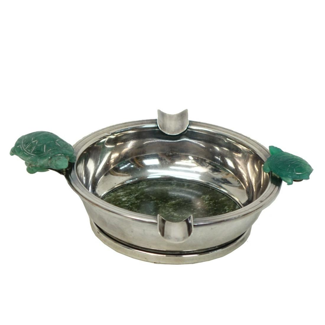Lebkuecher & Co Sterling Ashtray w/ Jade (1 of 4)