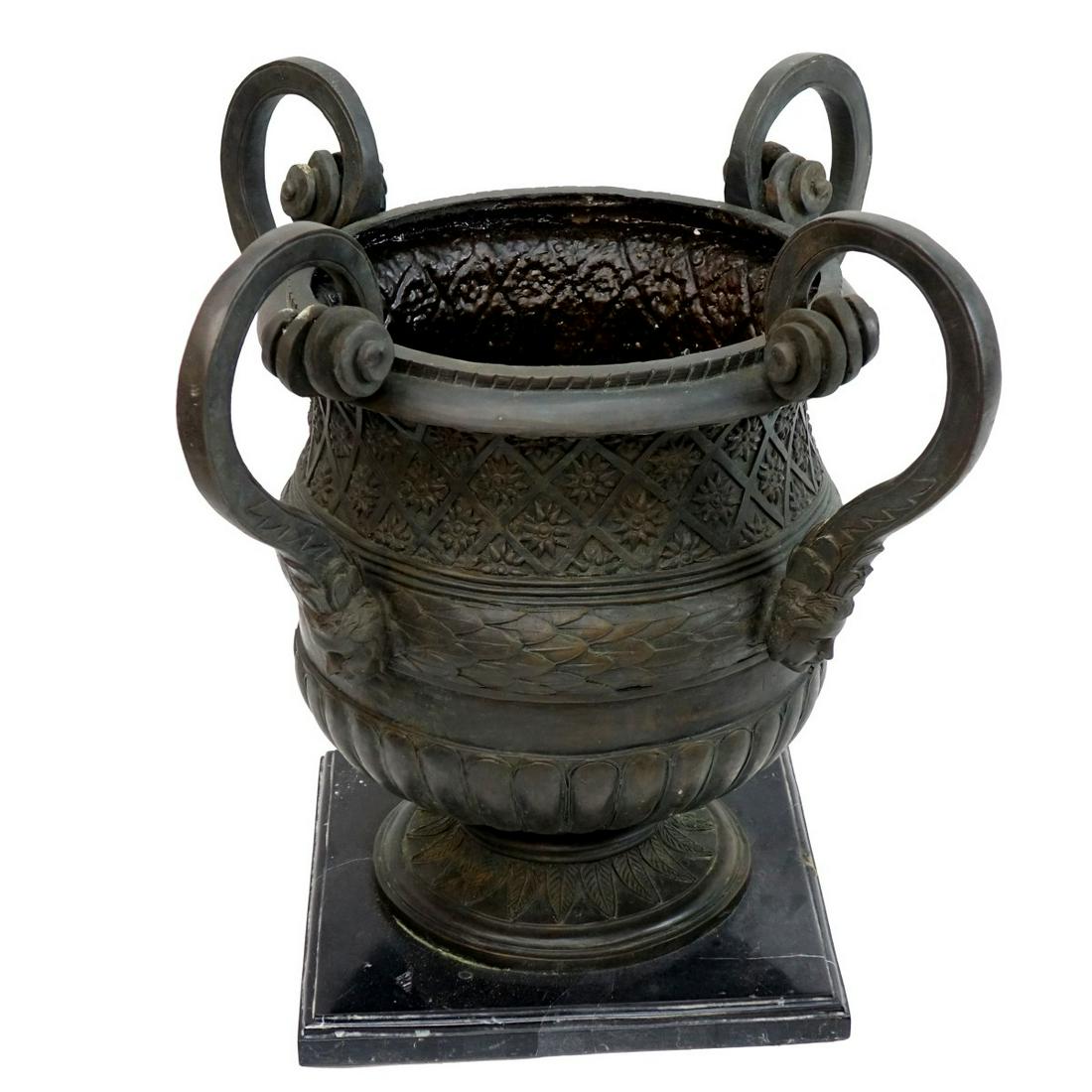Neoclassical Style Bronze Garden Urn (1 of 2)