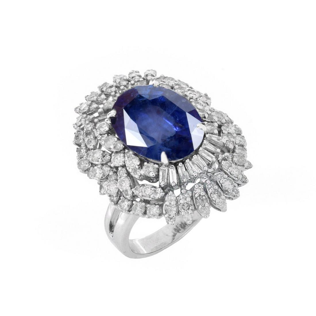 Sapphire, Diamond and 18K Ring (1 of 7)