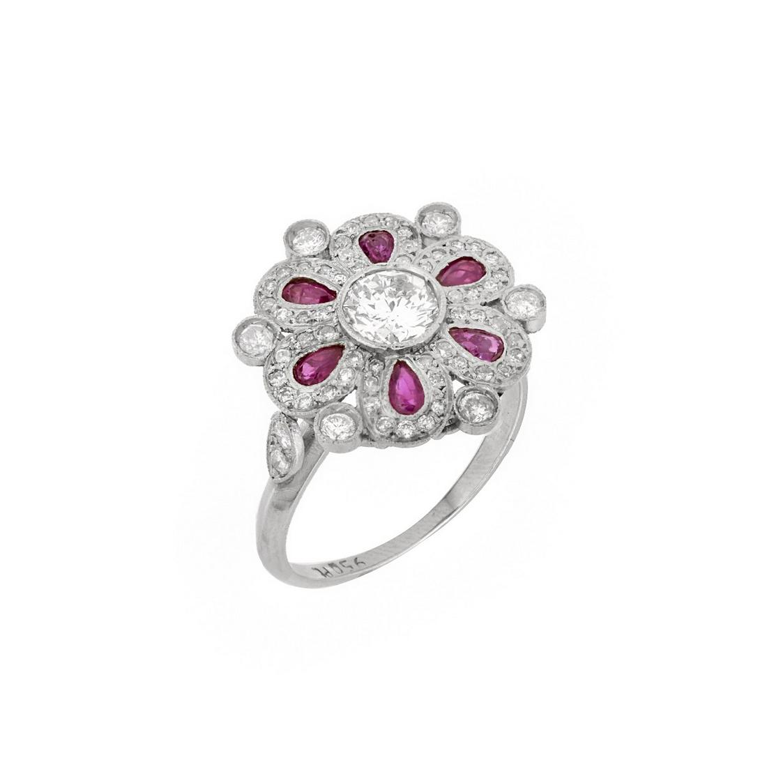 Diamond, Ruby and Platinum Ring (1 of 6)