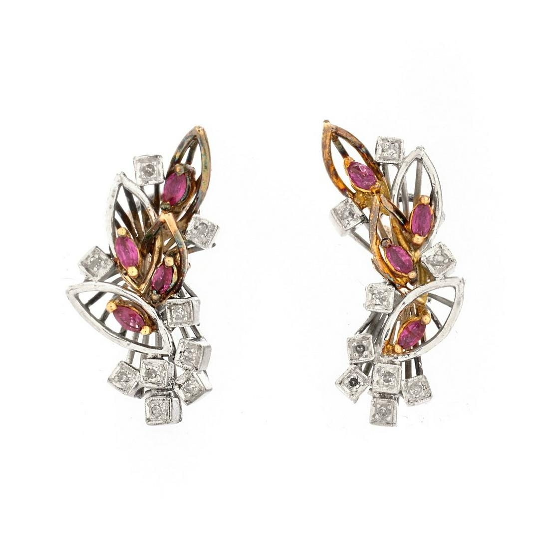 Ruby, Diamond and 10K Earrings (1 of 4)