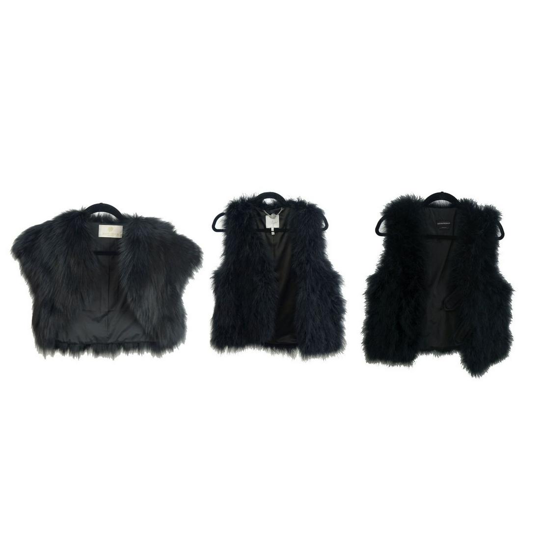 (3) Womens Designer Fur Vests (1 of 5)