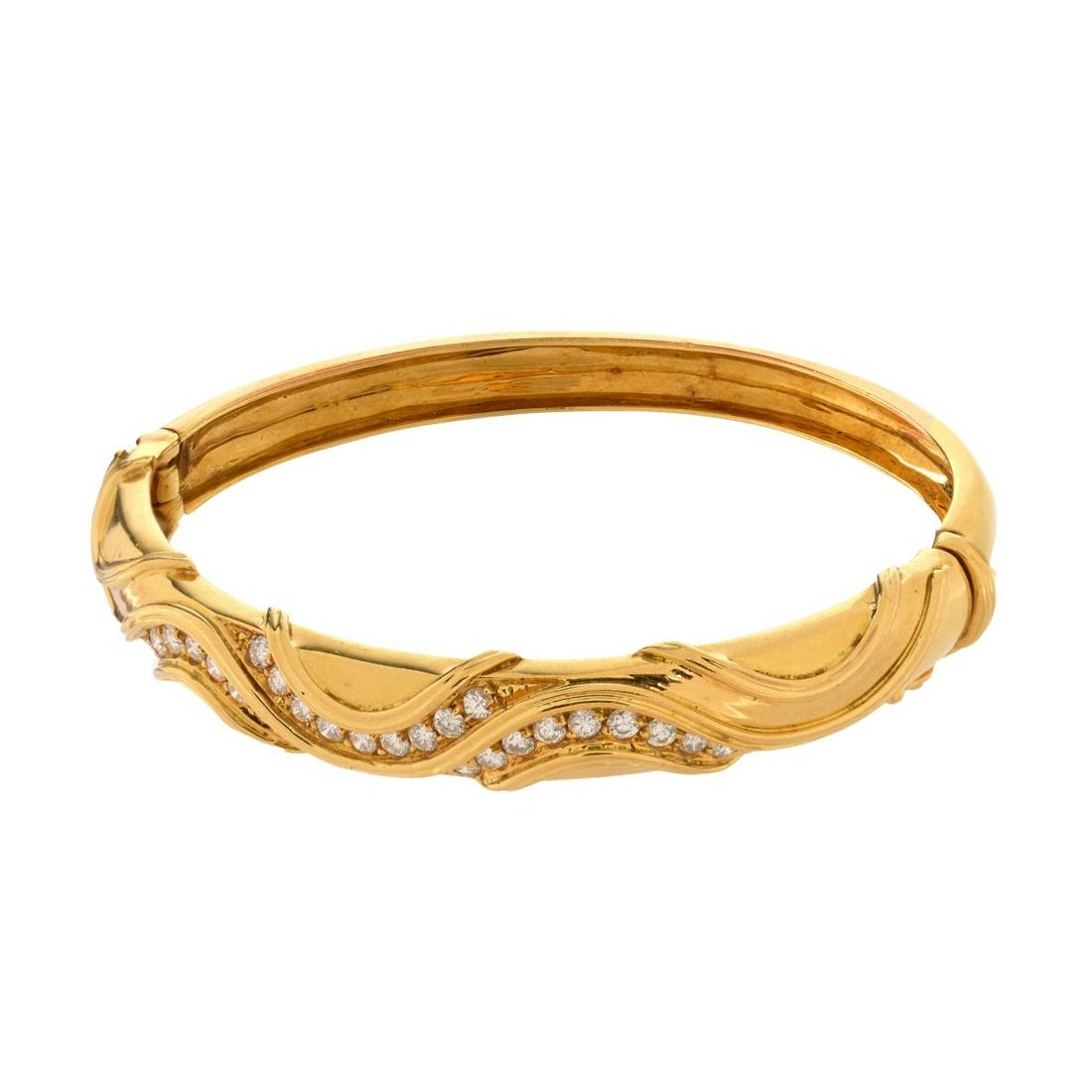 Diamond and 18K Bangle Bracelet (1 of 4)