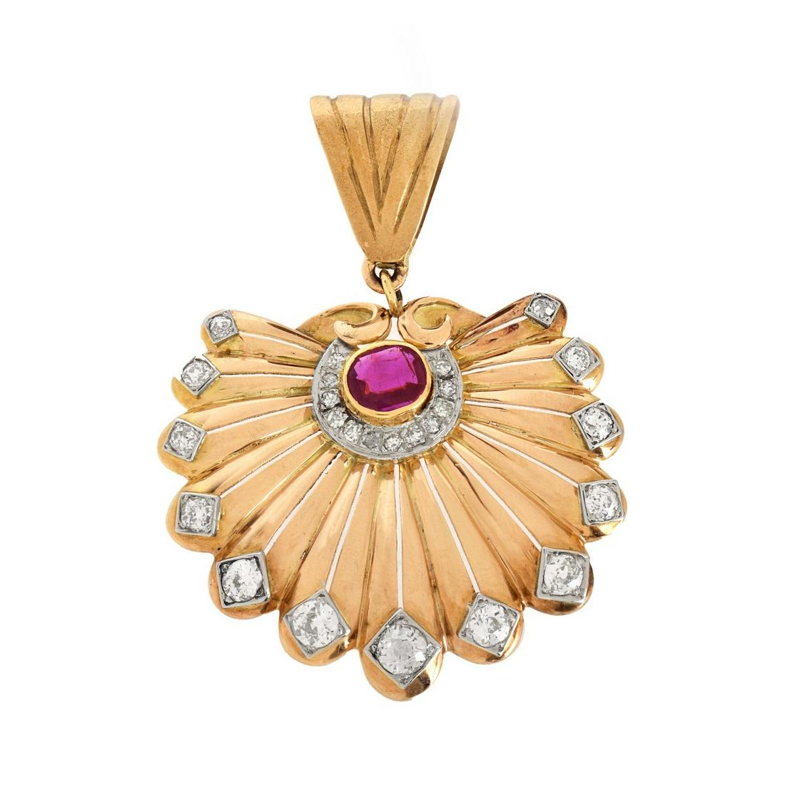 Diamond, Ruby and 14K Pendant (1 of 5)