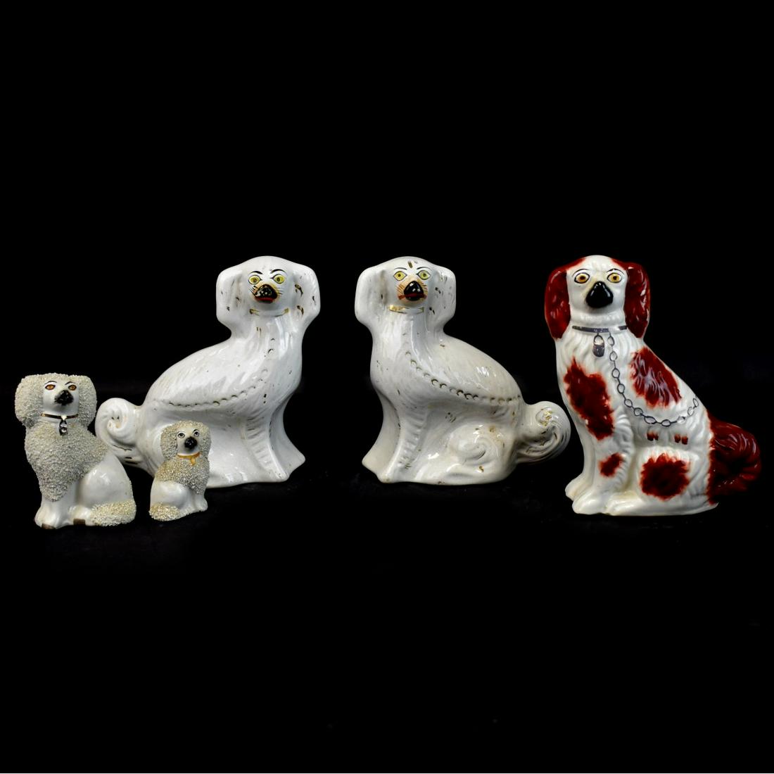 Vintage Staffordshire Spaniel Figurines (1 of 4)