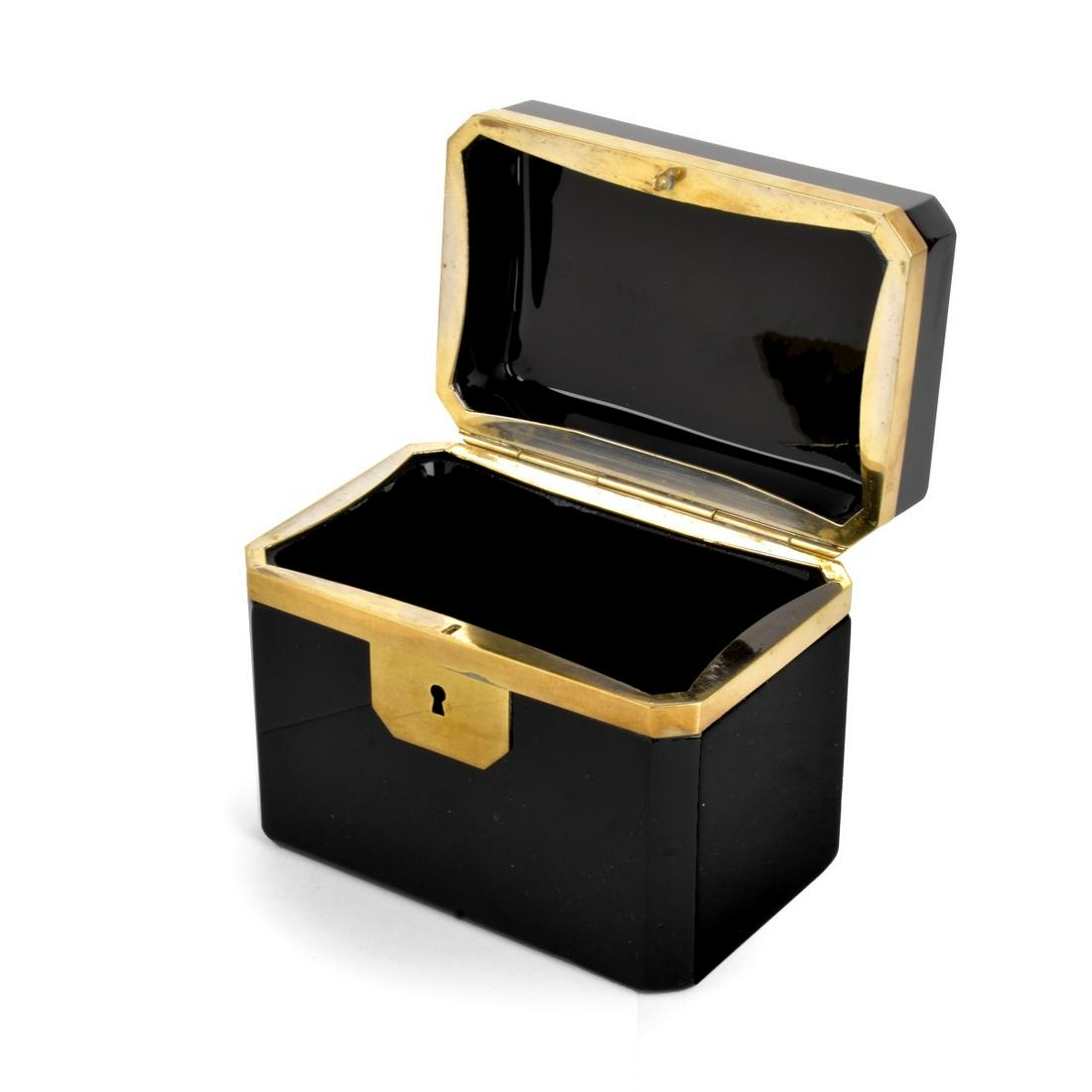 Antique French Black Opaline Box (1 of 5)