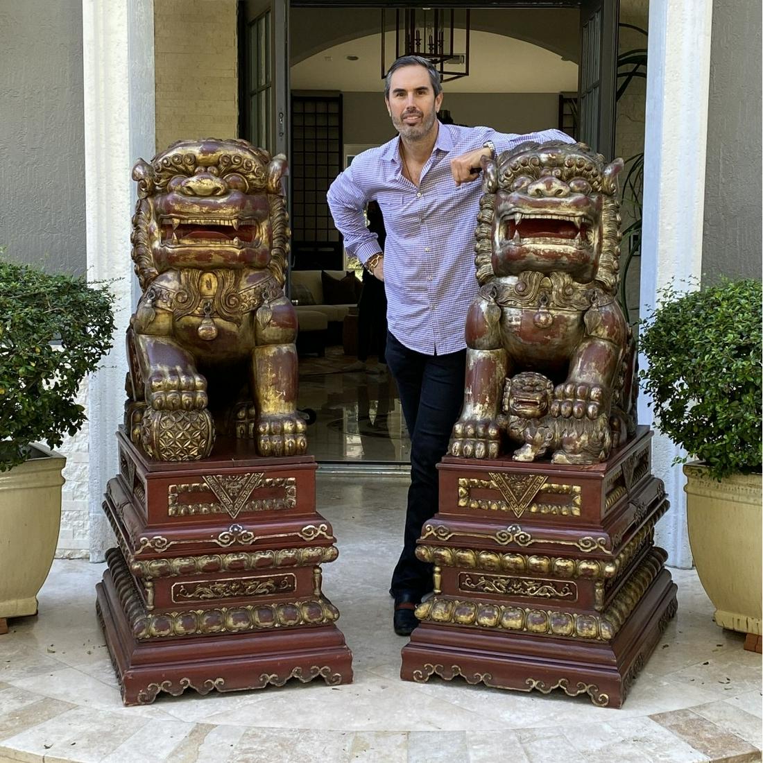 Pair of Chinese Foo Dogs (1 of 9)