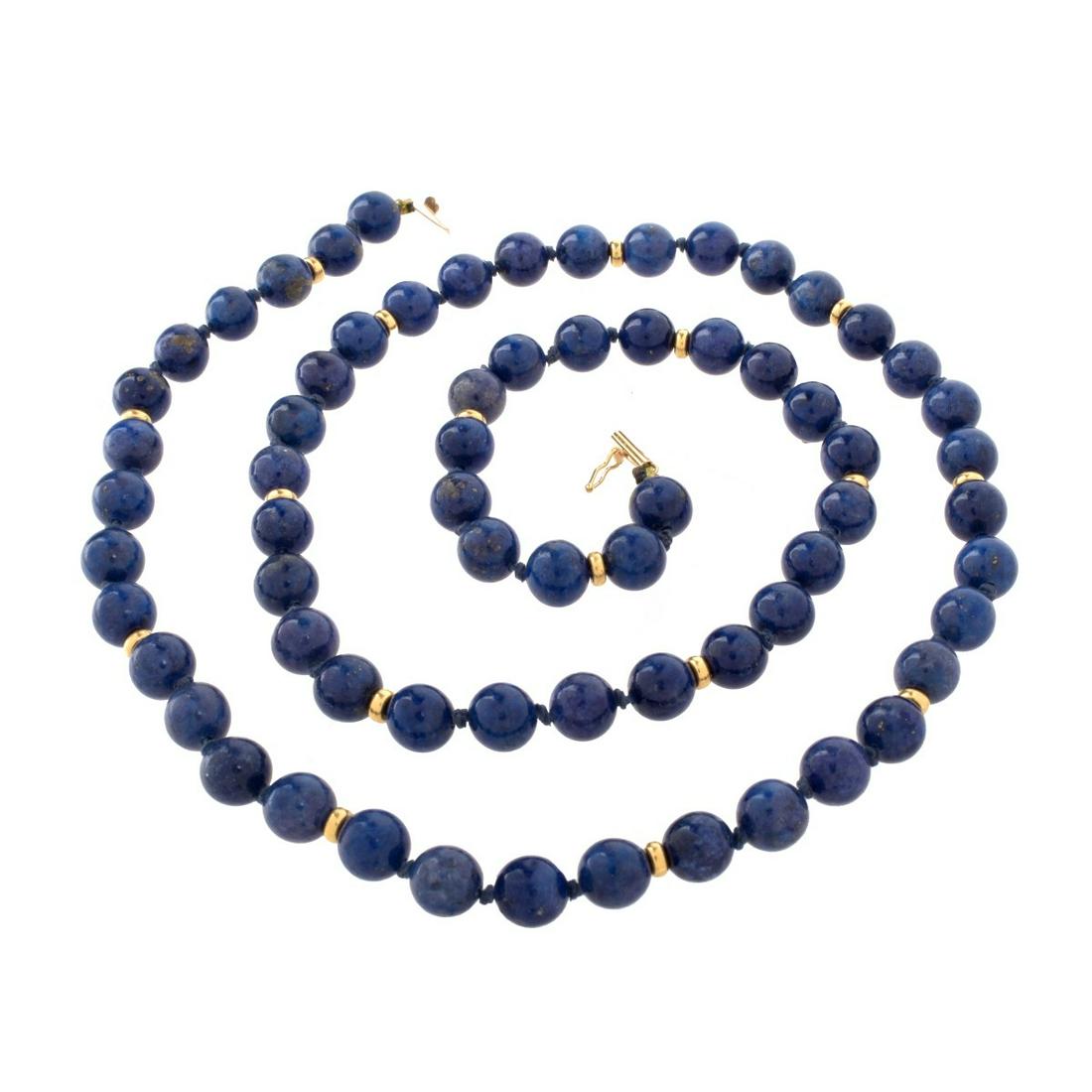 Lapis Bead and 14K Necklace (1 of 4)