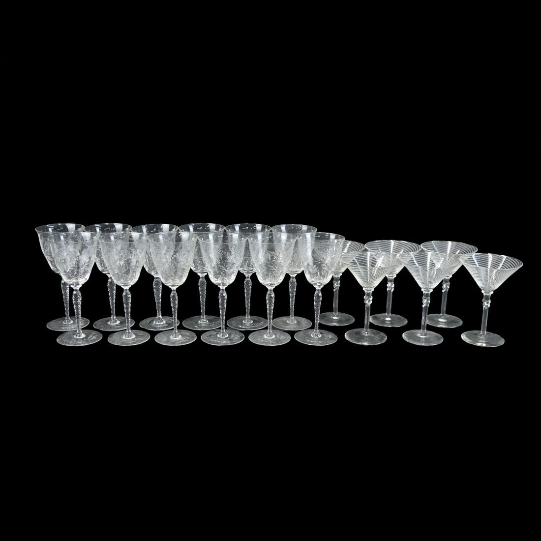 Assorted Etched Glass Stemware (1 of 3)
