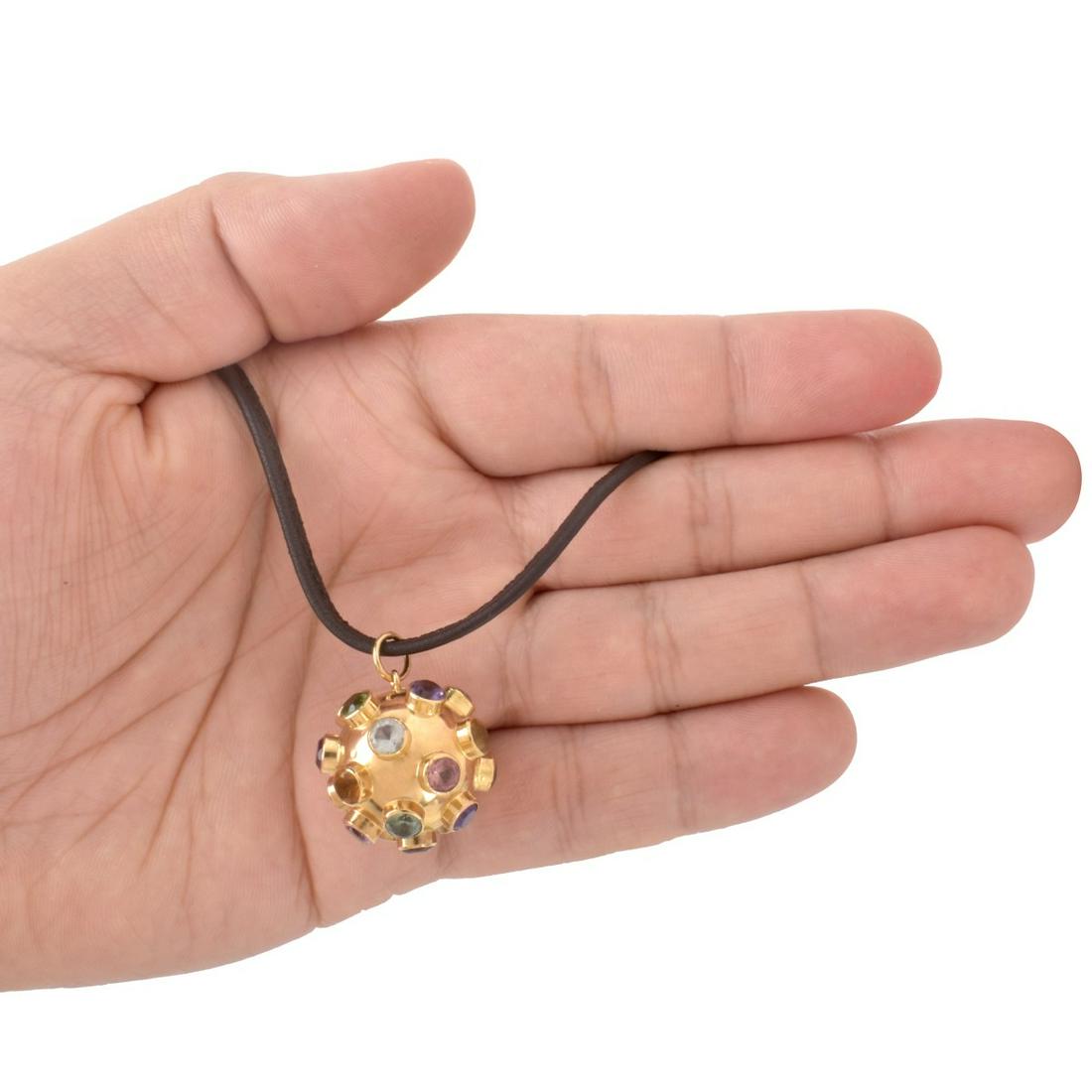 Gemstone and 18K Ball Pendant (1 of 4)