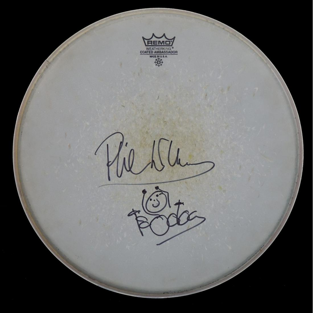 Phil Collins Autographed Drum Head (1 of 3)