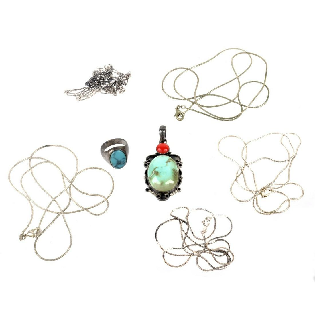 Turquoise and Silver Jewelry (1 of 2)
