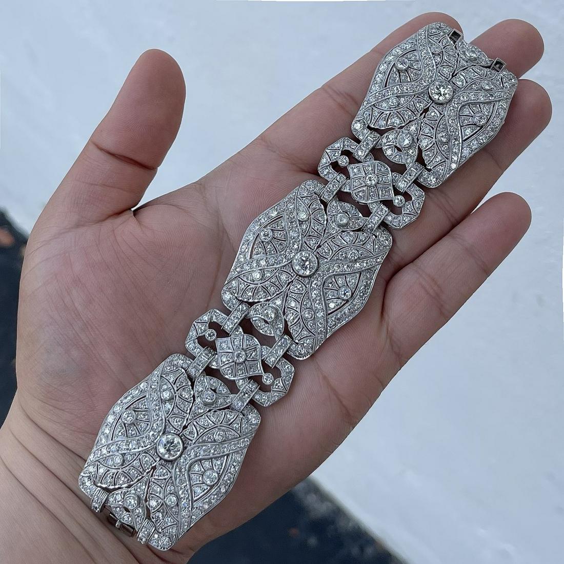 Art Deco Diamond and Platinum Bracelet (1 of 4)