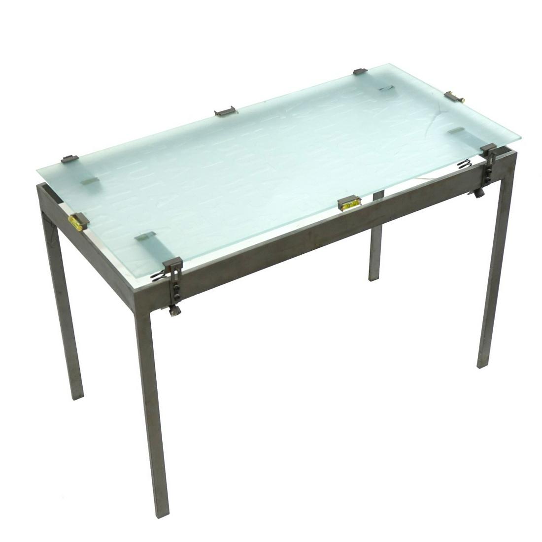 Mid Century Modern Iron and Glass Coffee Table (1 of 2)