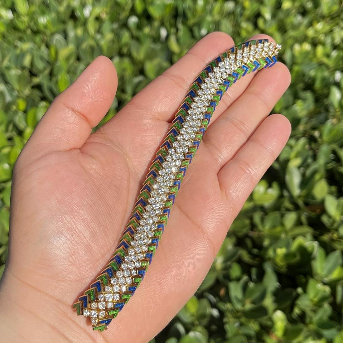 Diamond, Enamel and 18K Bracelet (1 of 4)