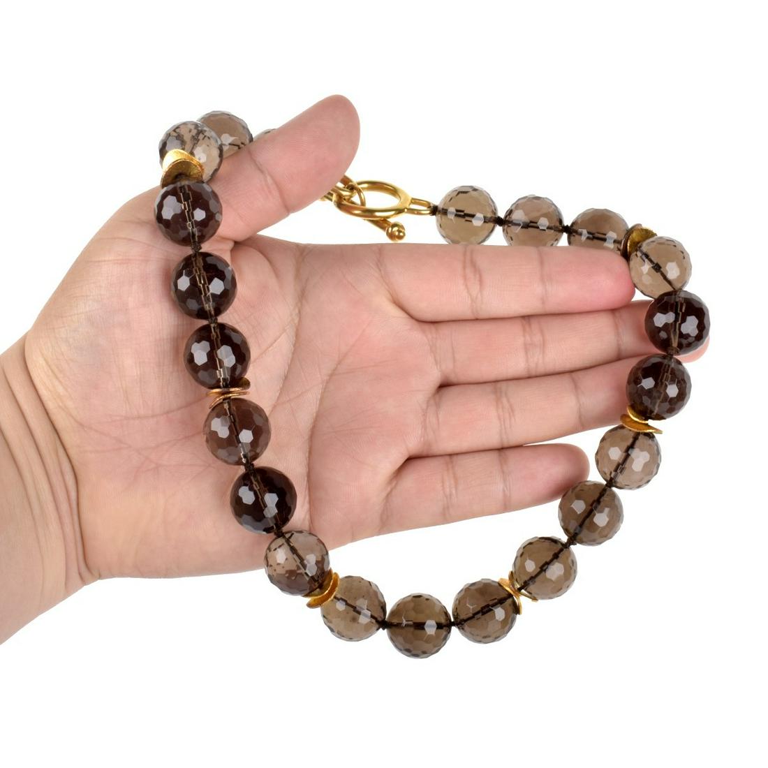 Smokey Quartz Bead Necklace (1 of 2)