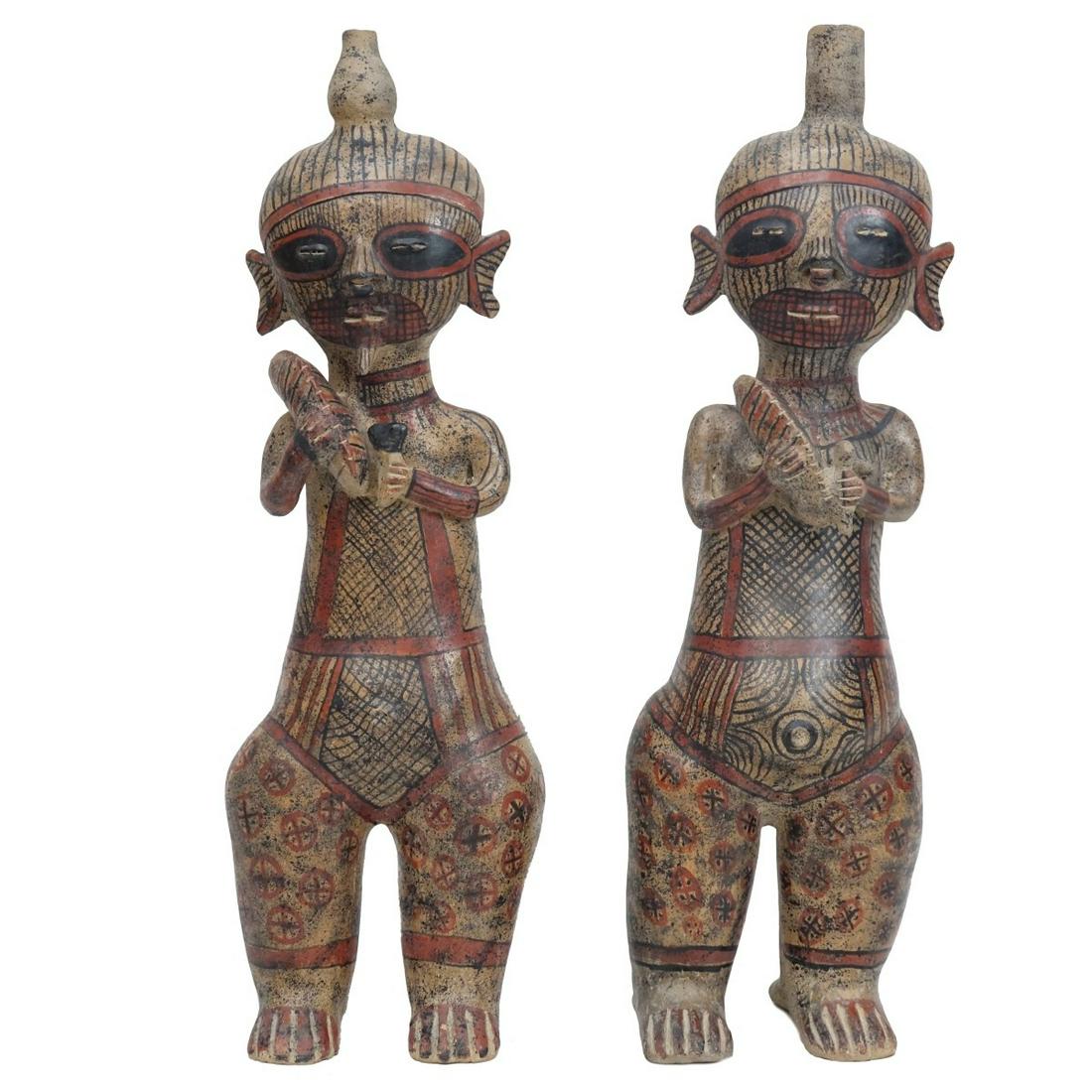 Pair of Pre Columbian Style Figures (1 of 3)