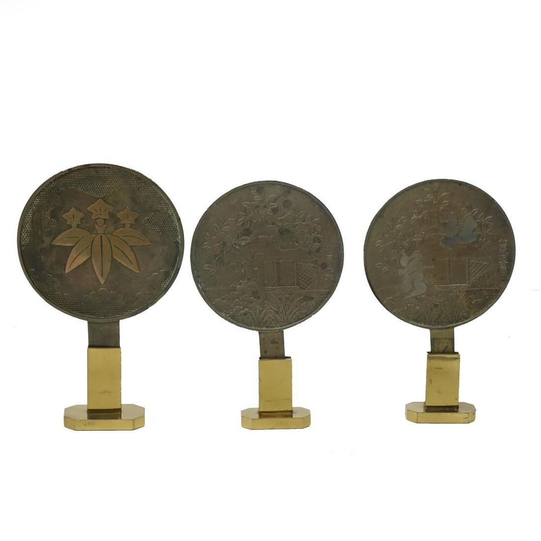 Japanese Bronze Hand Mirrors (1 of 3)