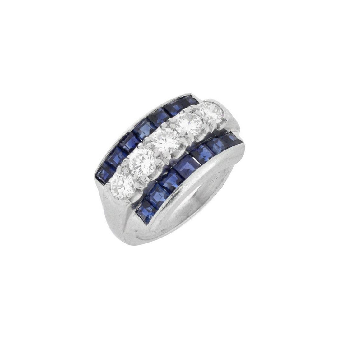Diamond, Sapphire and Platinum Ring (1 of 6)