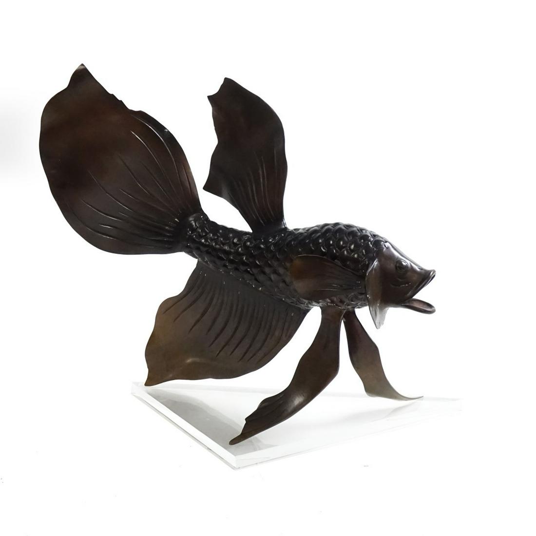 20th C. Bronze Betta Fish Sculpture (1 of 3)