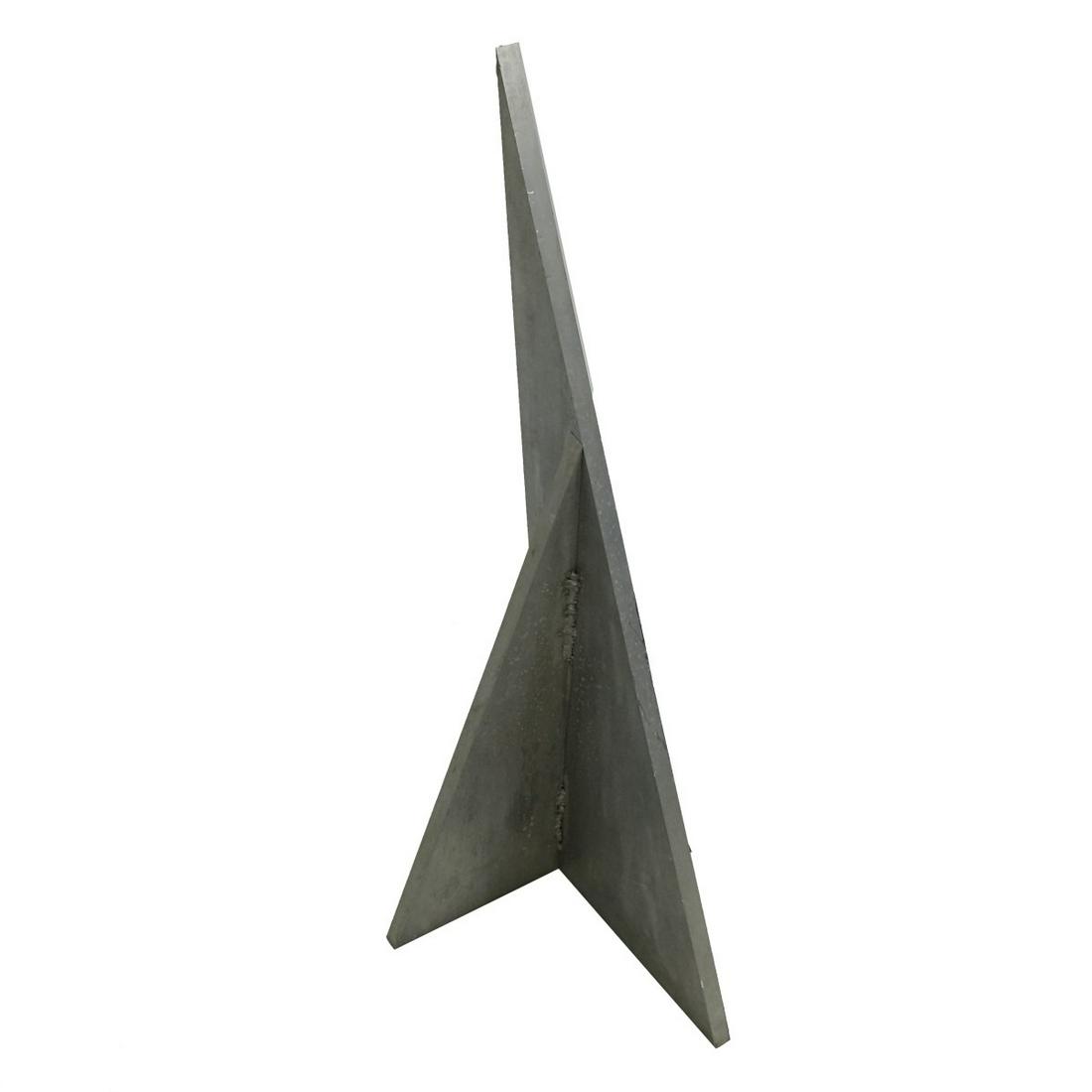 Larry Mohr, American (1921 - 2013): Larry Mohr, American (1921 - 2013) Brushed Steel Sculpture "Pyramid Form Composition" Unsigned. Measures 35-3/4" x 12" x 12-1/2". Provenance: Estate of Larry Mohr. Larry Mohr was an accomplished sculp