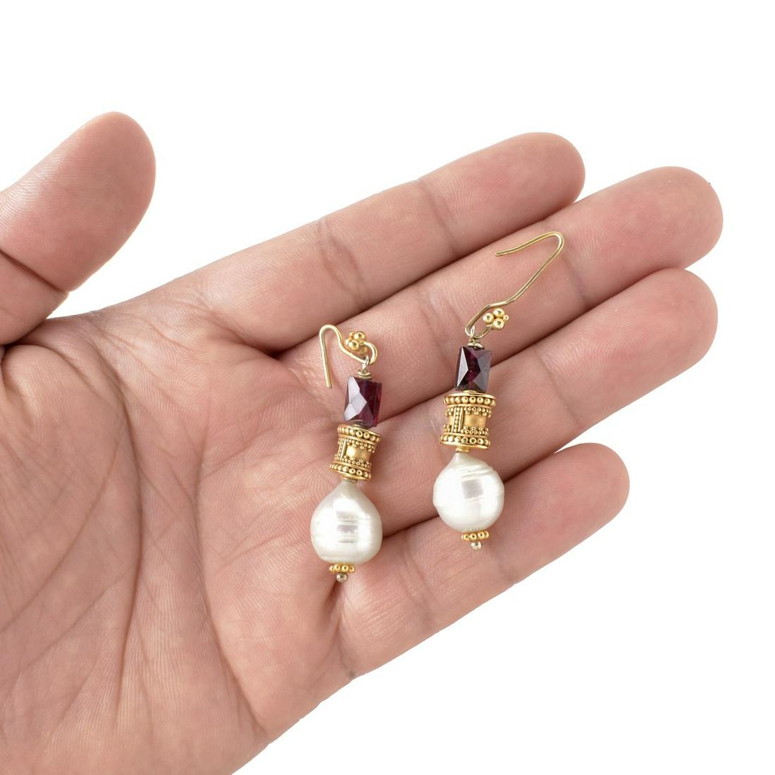 Pearl, Amethyst and 14K Earrings (1 of 4)
