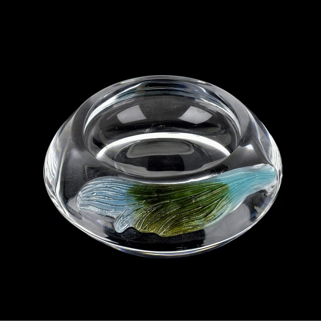 Daum "Florilege" Ashtray: Daum "Florilege" Glass and Pate de Verre Bowl / Ashtray. Signed Daum France. Measures 2-1/8" x 7". Condition: Good condition. Estimate: $200.00 - $300.00 Domestic Shipping: $58.00