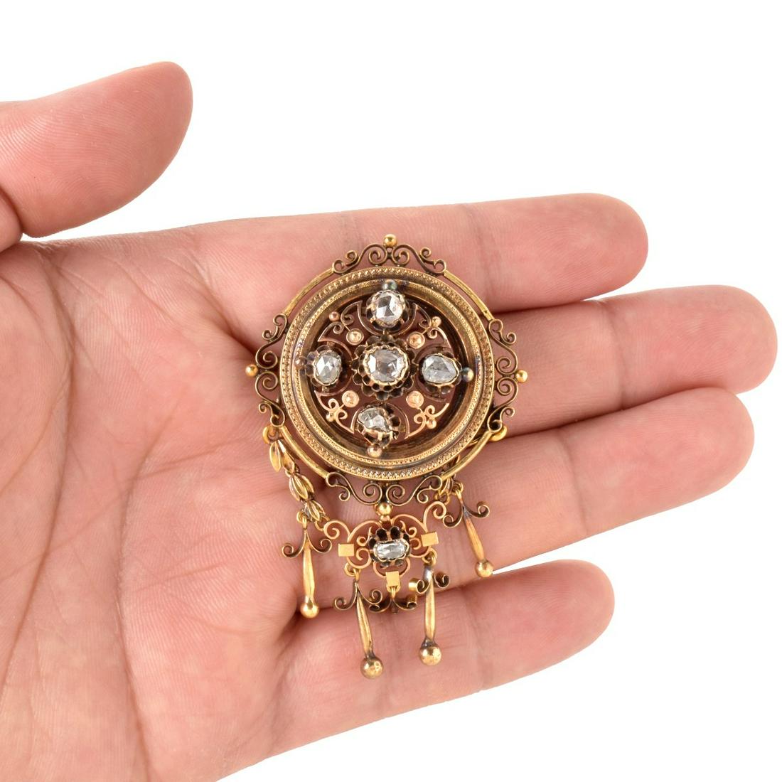 Antique Diamond and 18K Pendant / Brooch (1 of 5)
