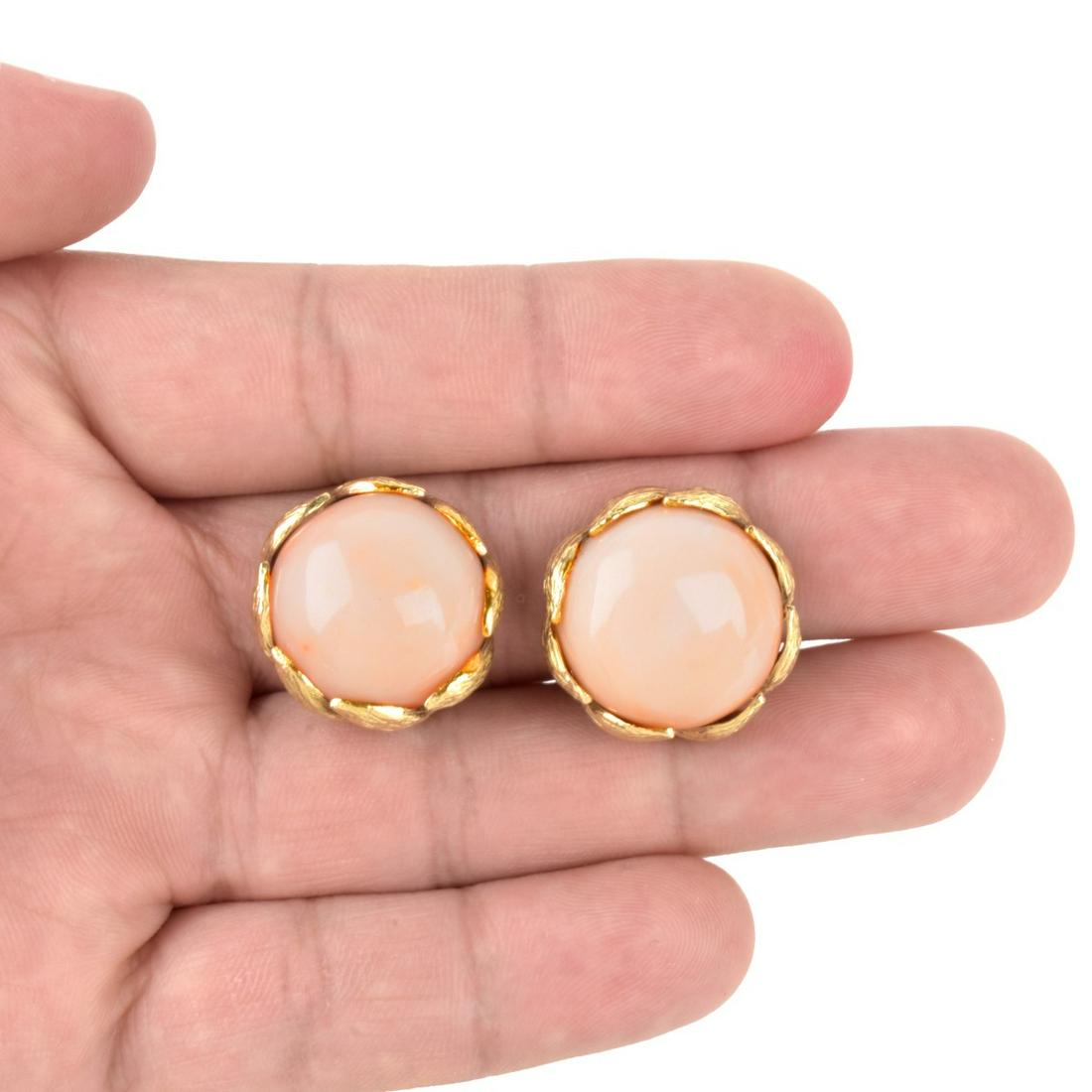 Coral and 18K Earrings (1 of 5)