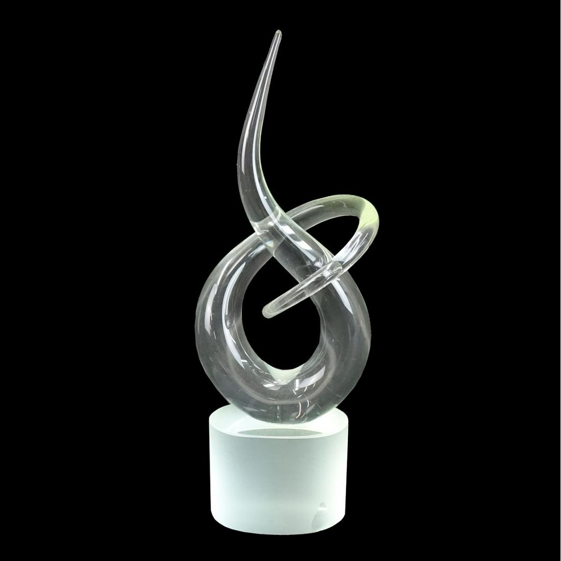 Murano Sculpture: Mid Century Murano Renato Anatra Vetri Glass Sculpture. Signed R. Anatra to the base. Measures16-3/8" x 6-1/2" x 4-1/2'. Condition: Chip to the base. Estimate: $50.00 - $150.00 Domestic Shipping: Thir