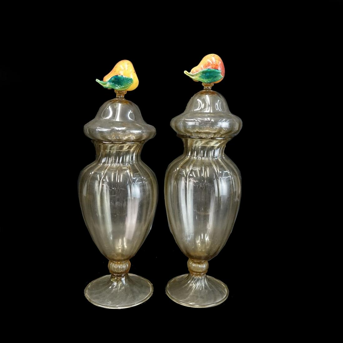 Pair of Murano Style Jars (1 of 2)