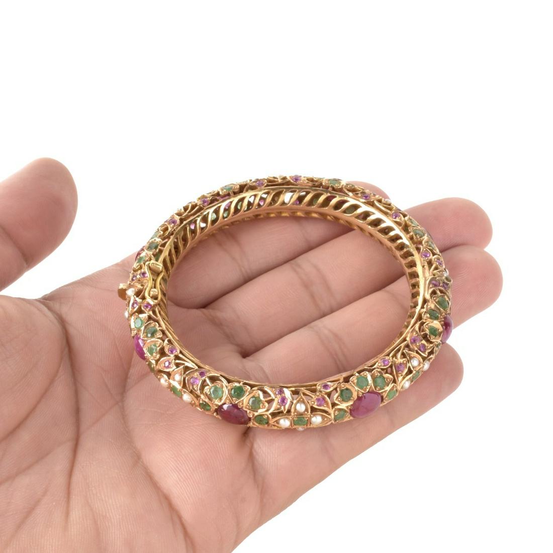 Gemstone and 14K Bangle Bracelet (1 of 5)