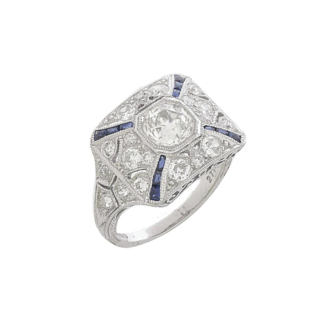 Diamond, Sapphire and Platinum Ring (1 of 6)