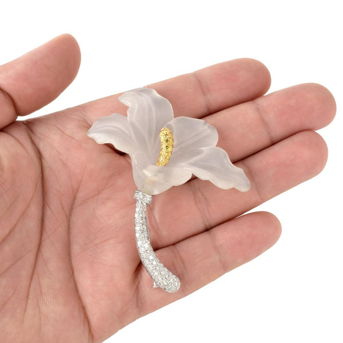 Diamond, Sapphire, Crystal and 18K Brooch (1 of 4)