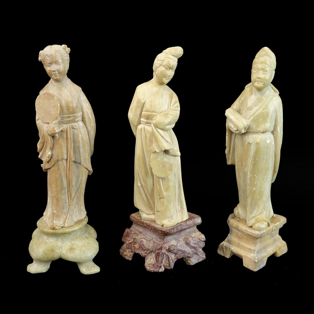 Three (3) Chinese Soapstone Carved Immortals (1 of 3)