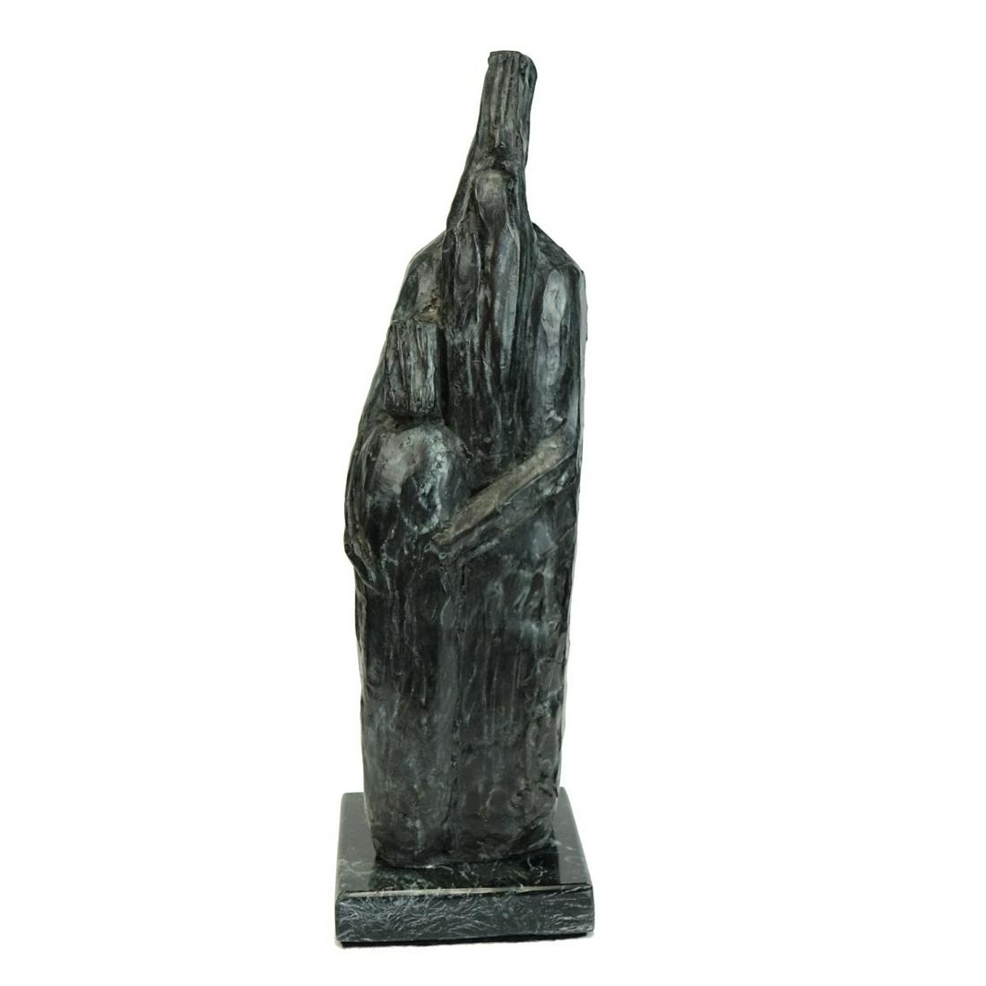 Larry Mohr, American (1921 - 2013): Larry Mohr, American (1921 - 2013) Bronze Sculpture on Green Marble Base "Abraham and Isaac" Signed and Numbered 14/18. Overall measures 11-3/4" x 3-1/2" x 3-1/2". Provenance: Estate of Larry Mohr. La