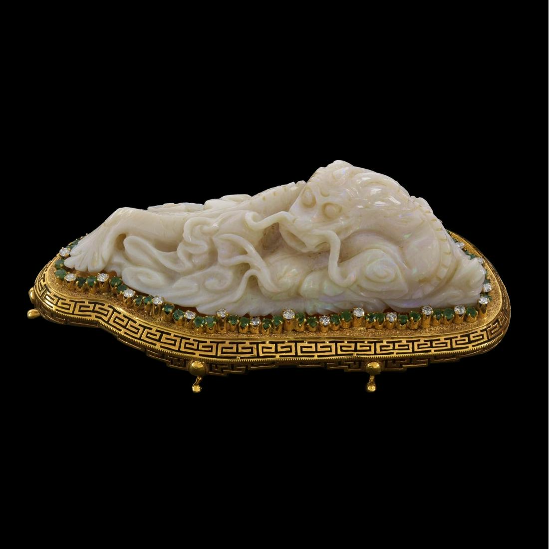 Chinese Carved Opal Dragon (1 of 4)