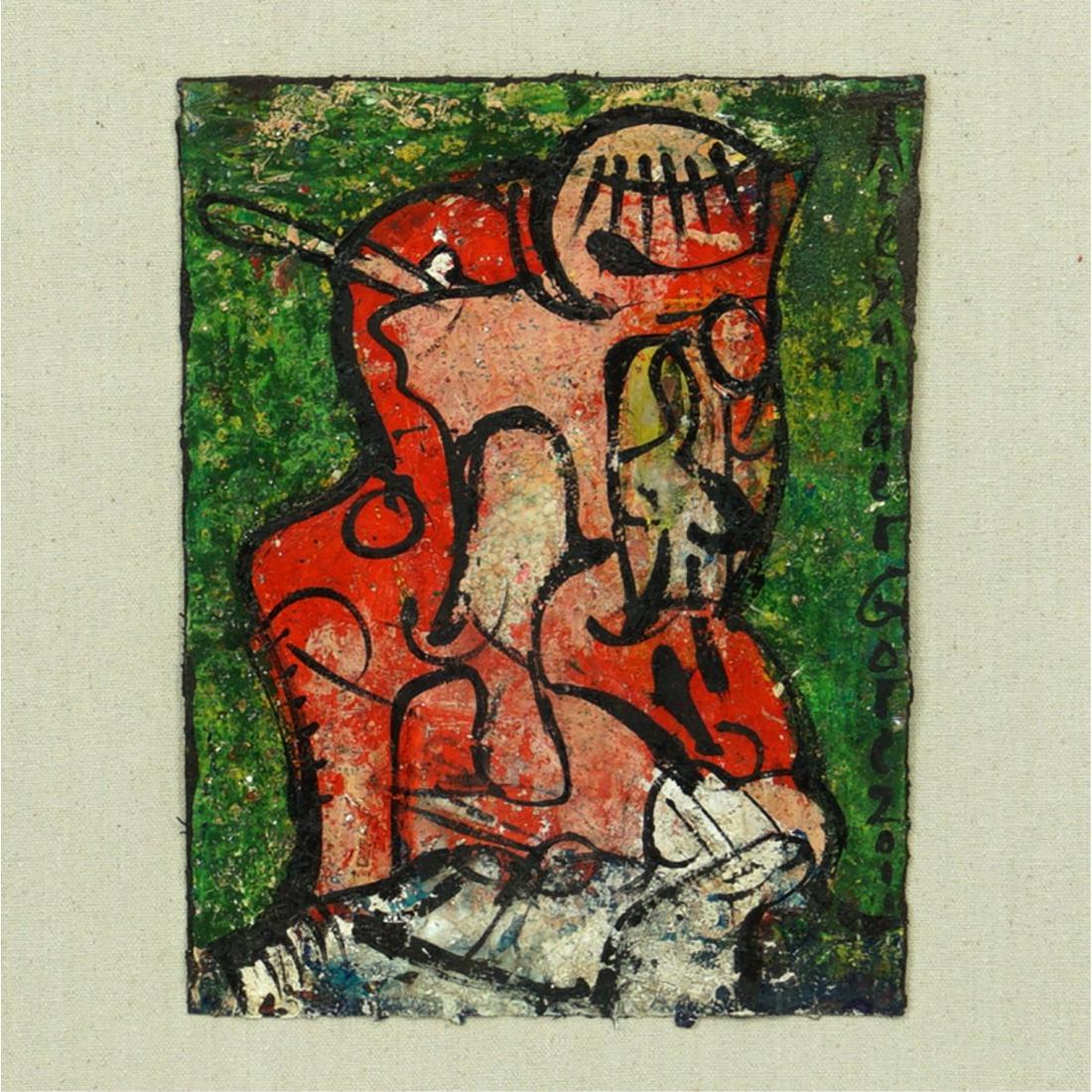 Alexander Gore (Born 1958): Alexander Gore, Russian / American (Born 1958) Oil Pigmentation on Linen "One After Another" Signed and Dated 2011 Right. COA attached en verso. Measures 12" x 9", frame measures 22-3/4" x 18-5/8" x 1