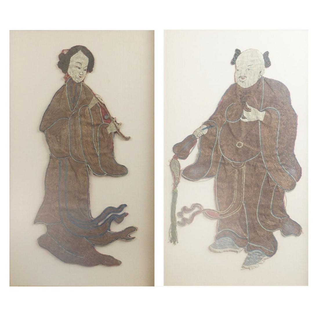 Pair of Chinese Embroidered Panels (1 of 3)