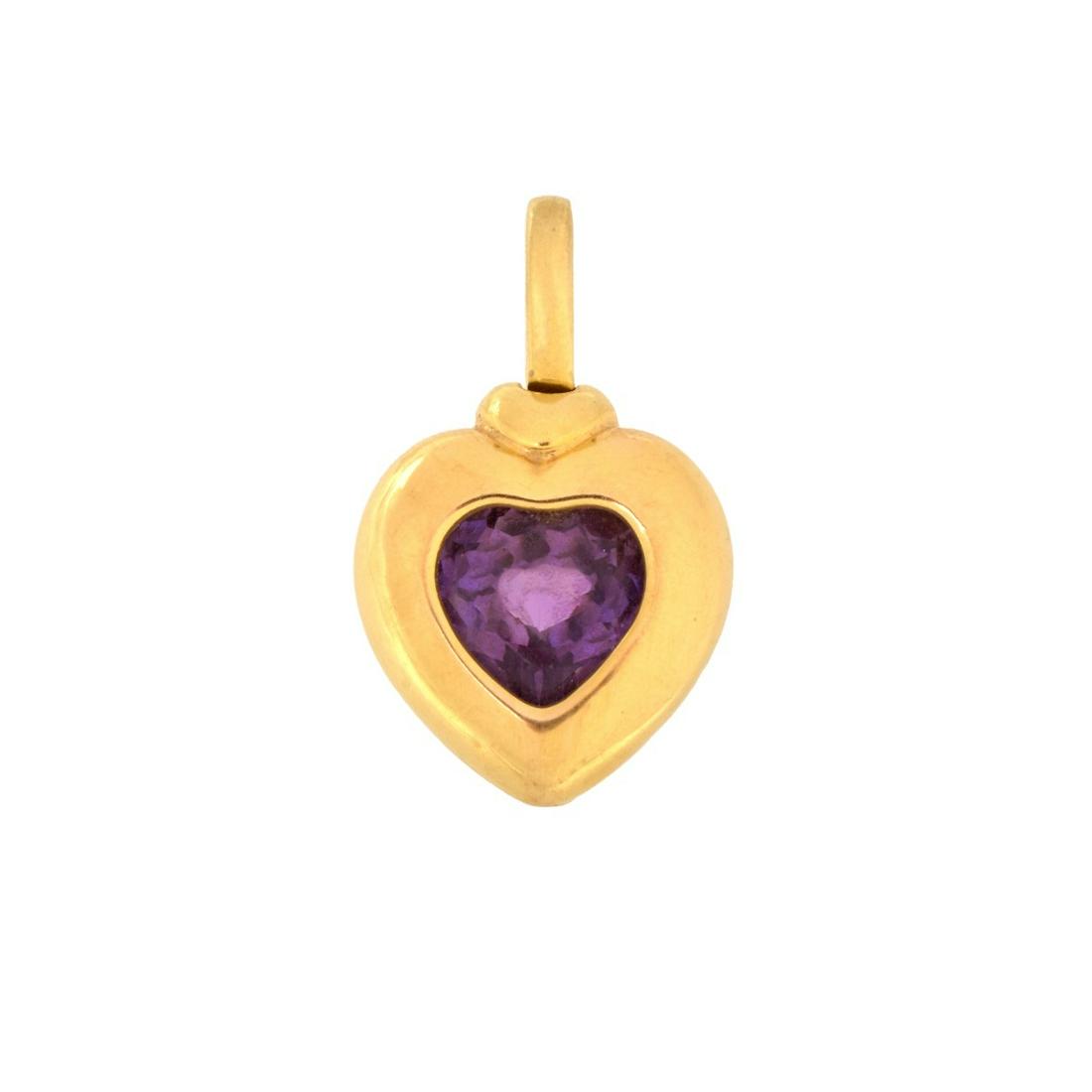 Amethyst and 18K Heart Pendant (1 of 6)