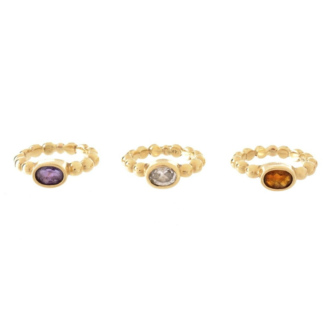 Three Gemstone and 14K Rings (1 of 3)
