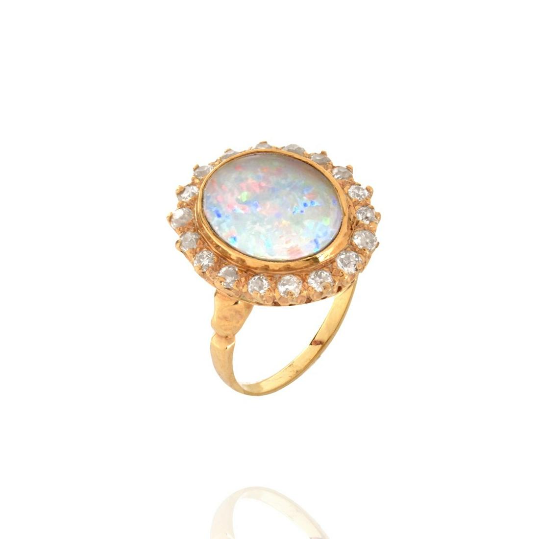 Opal, Diamond and 14K Ring (1 of 4)