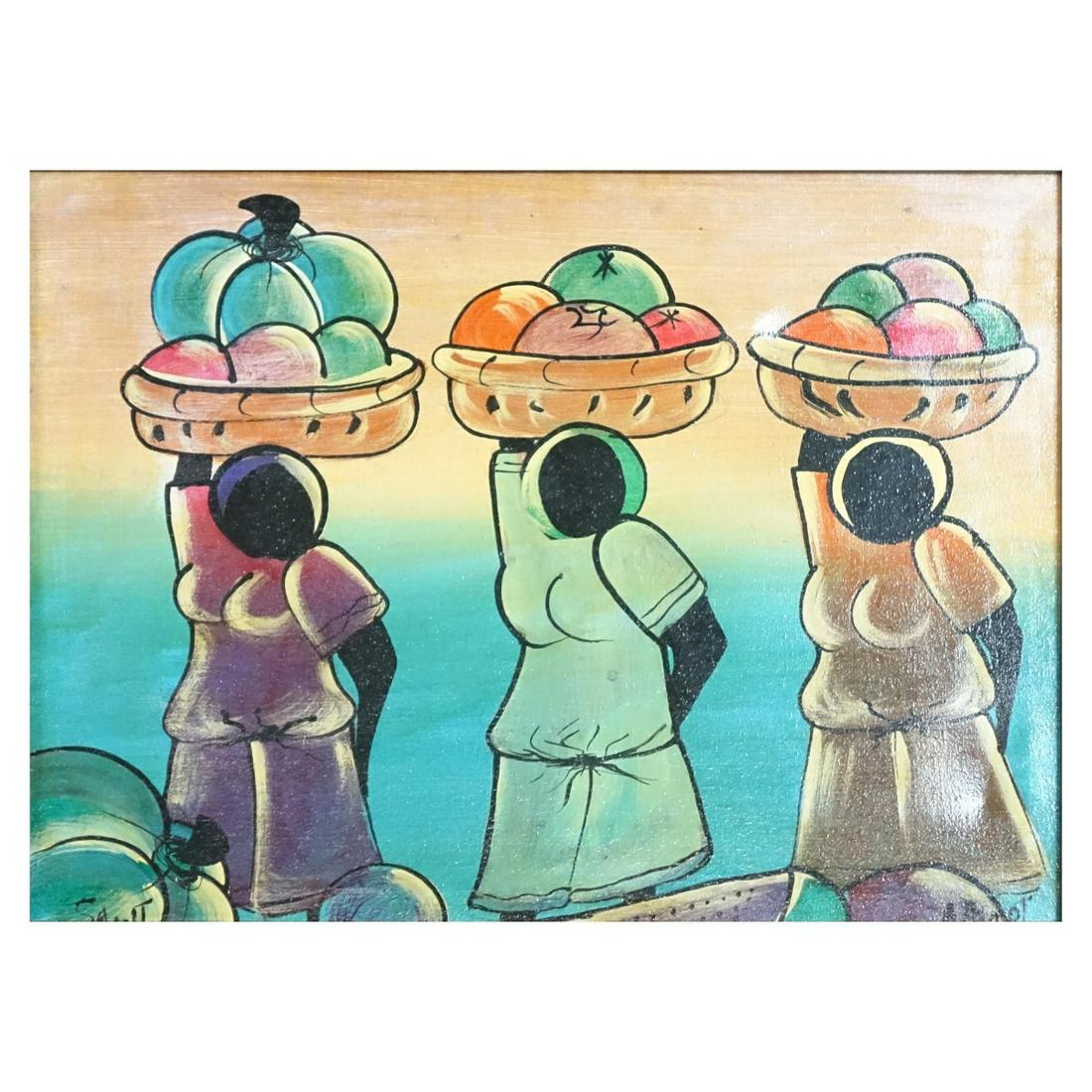 A. Peart (20th C.) Haitian School O/C (1 of 5)