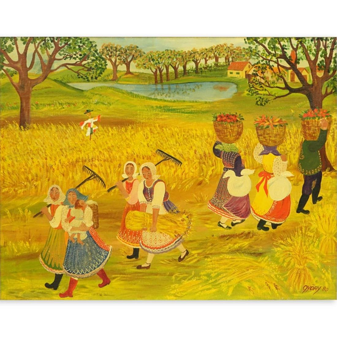 Eszter Gyory, Hungarian (b. 1944 - ) O/C "Harvest" (1 of 5)